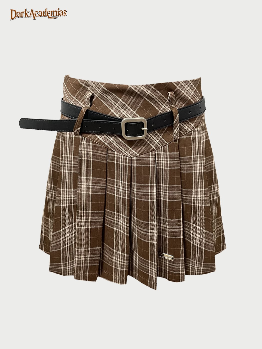 College Plaid Vintage Skirt (free Belt)