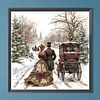(40*40cm)Christmas Snow Scene - Full Round Drill Diamond Painting