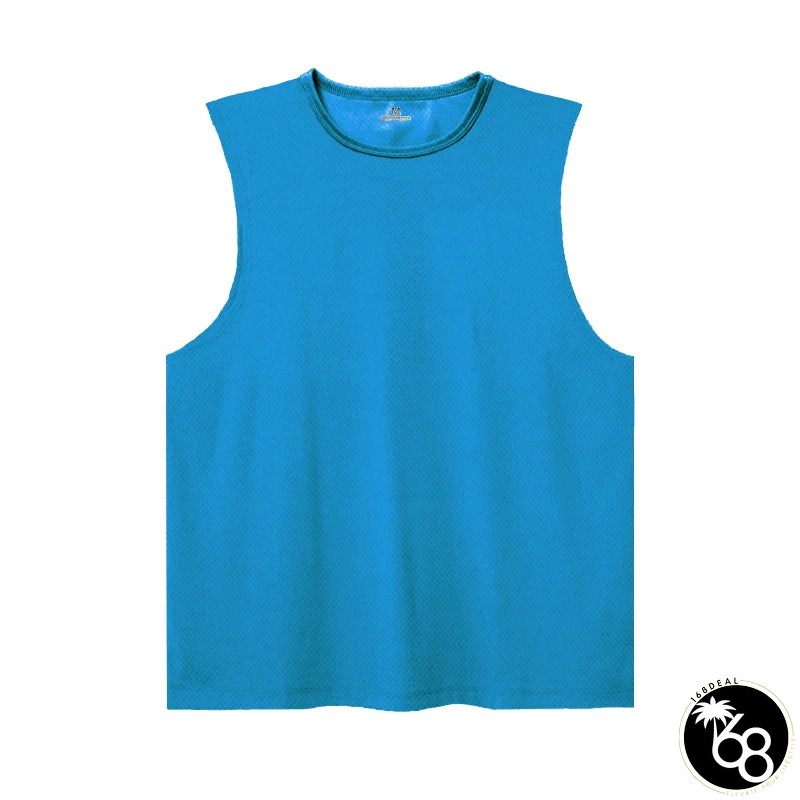 Men's Spandex Sleeveless Pullover Closure Sportswear T-Shirt | 168DEAL