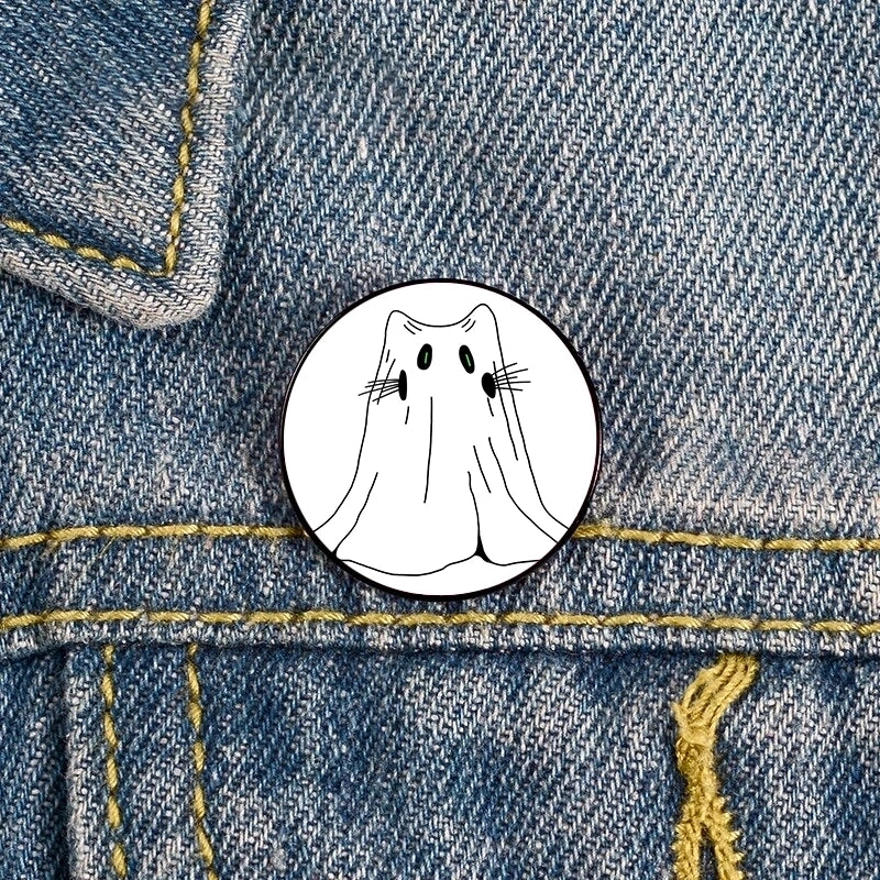 Cartoon Style Pumpkin Cartoon Ghost Mixed Materials Printing Unisex Brooches