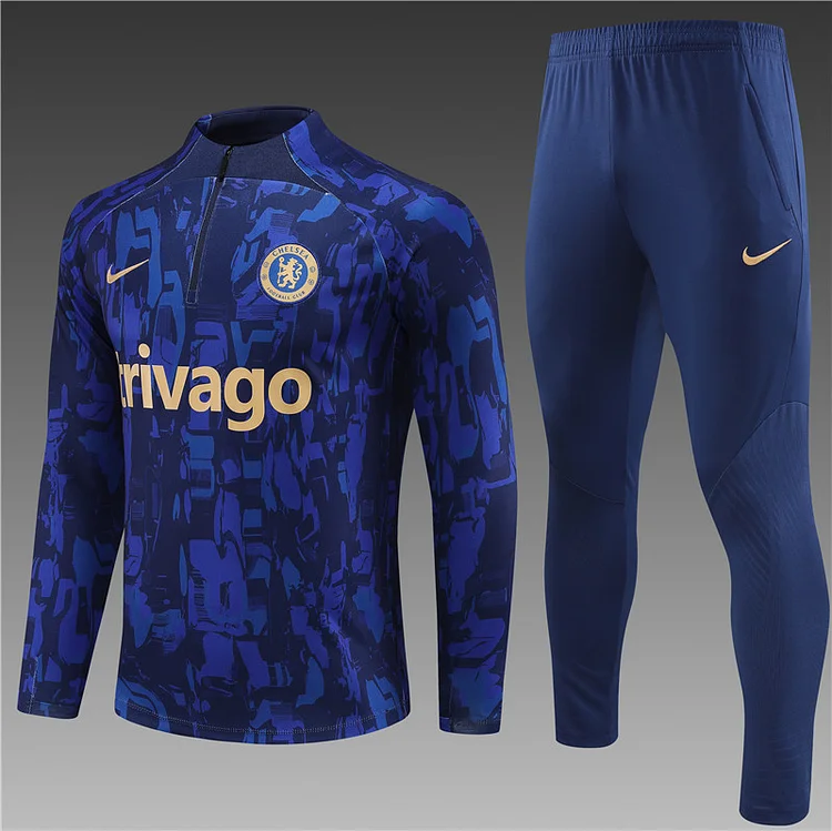2023-24 Chelsea camouflage half-zip training jersey