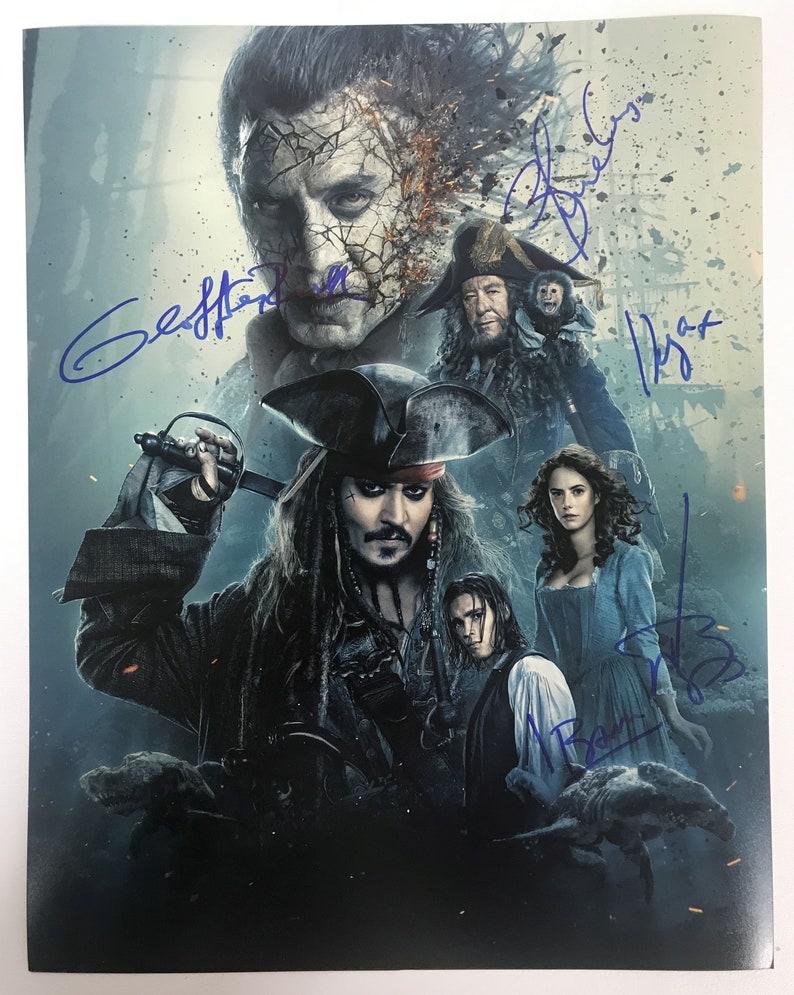 Pirates of the Caribbean: Dead Men Tell No Tales Cast Signed Autographed Glossy 11x14 Photo Poster painting - COA Matching Holograms