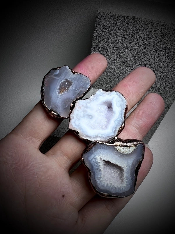 Agate Copper Asymmetrical Irregular Handmade Asymmetrical Irregular Open Rings