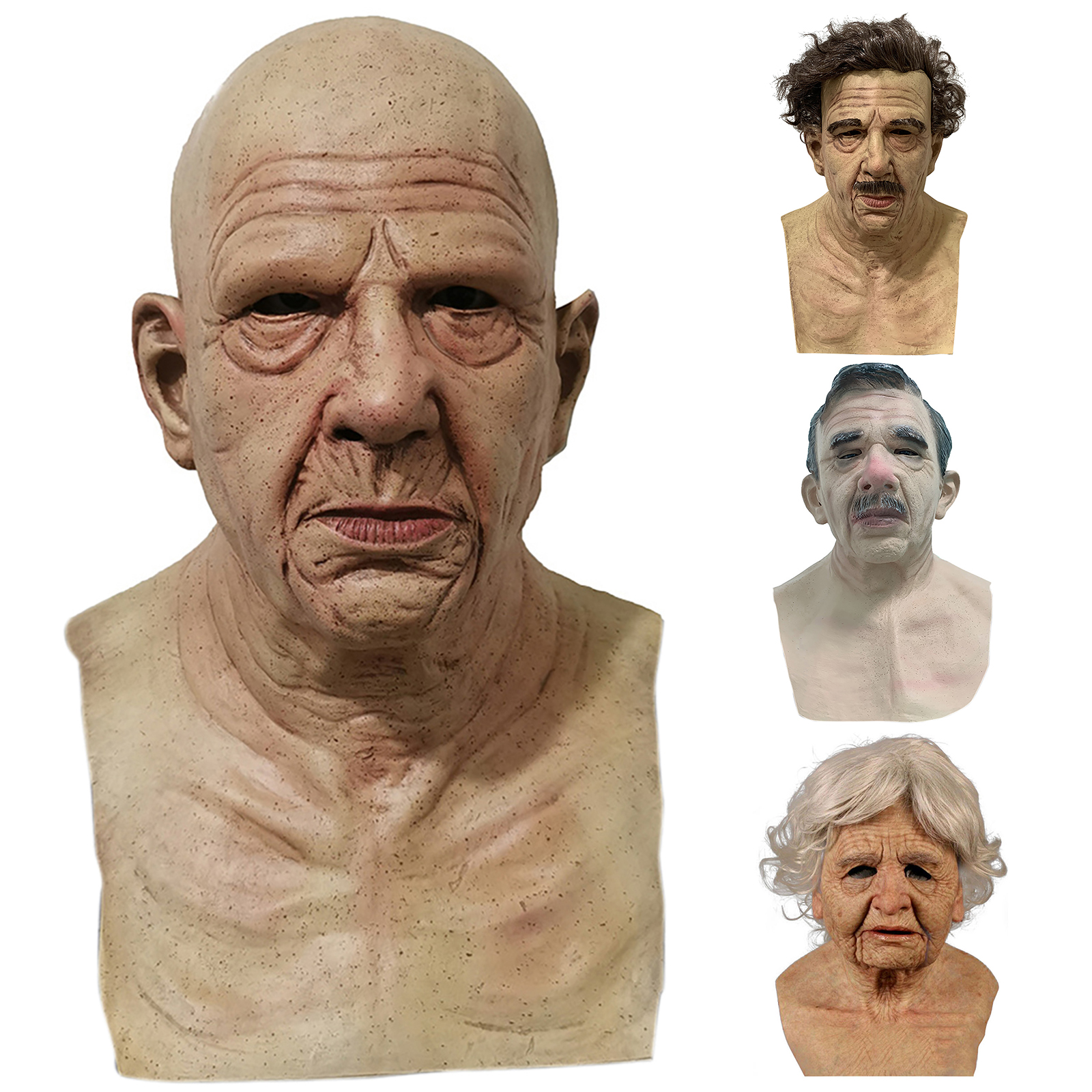 

Halloween Old Grandpa Mask Old Man Grandma Headgear for Halloween Party, 501 Original