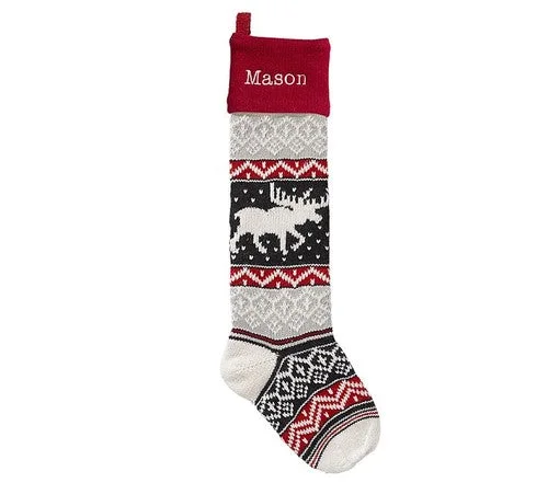 Custom Embroidered Wool Knitted Christmas Stockings Christmas Gift Oversized Socks Decoration