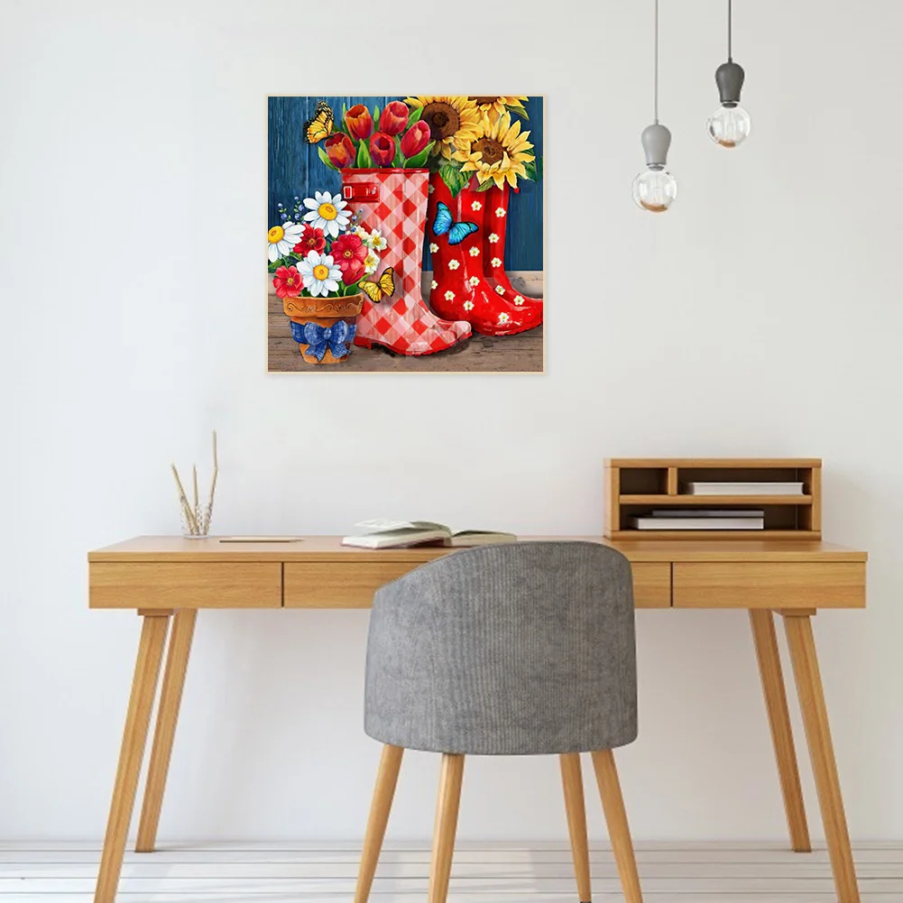 Diamond Painting - Full Round Drill - Boots Sunflower(30*30cm)