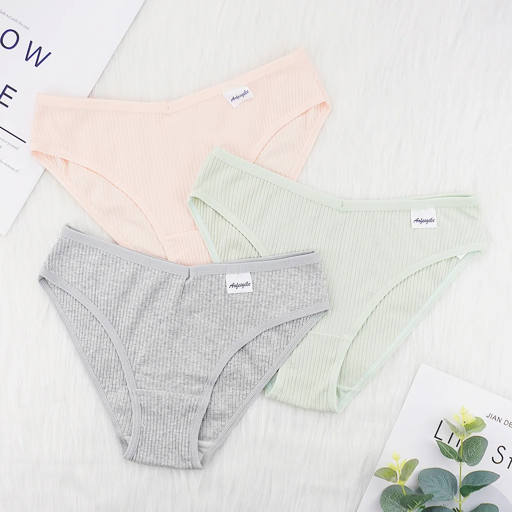 Billionm NEW Women's Cotton Panties Soft Thread Underpants Sexy Briefs S-XXL Fashion Solid Color Panty Girls Shorts Wholesale
