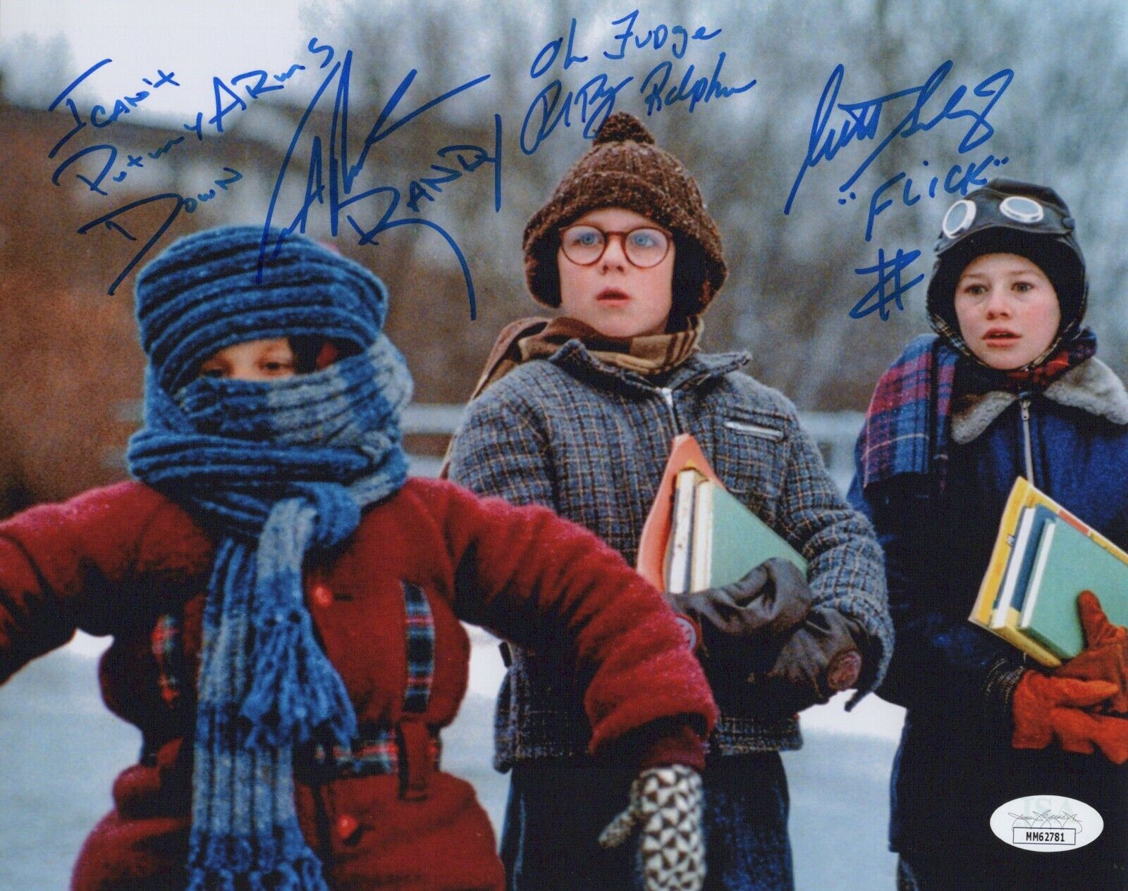 PETER BILLINGSLEY & IAN PETRELLA +1 Signed 8x10 A CHRISTMAS STORY Photo Poster painting JSA COA