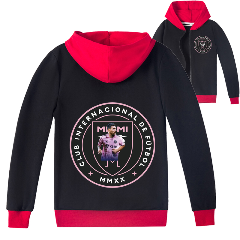 Mayoulove Messi Zip-Up Hoodie for Kids - Stylish Sports Jacket for Boys  Girls, Perfect for Fans-Mayoulove