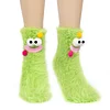Coral Velvet Cartoon Monster Funny Socks for Women Girls, 3D Novelty Face Socks Floor Socks, Thick Socks Winter Warm