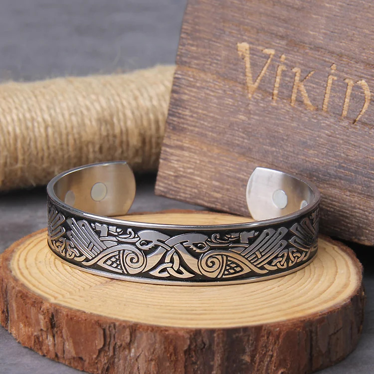 Viking Crow Stainless Steel Bracelet