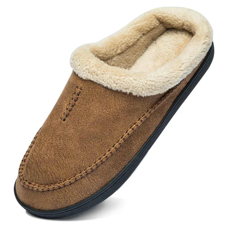 New Winter Men Slippers Home Indoor Warm Shoes Thick Bottom Plush Cotton House Slippers Man Cotton Shoes Large Size 49 50