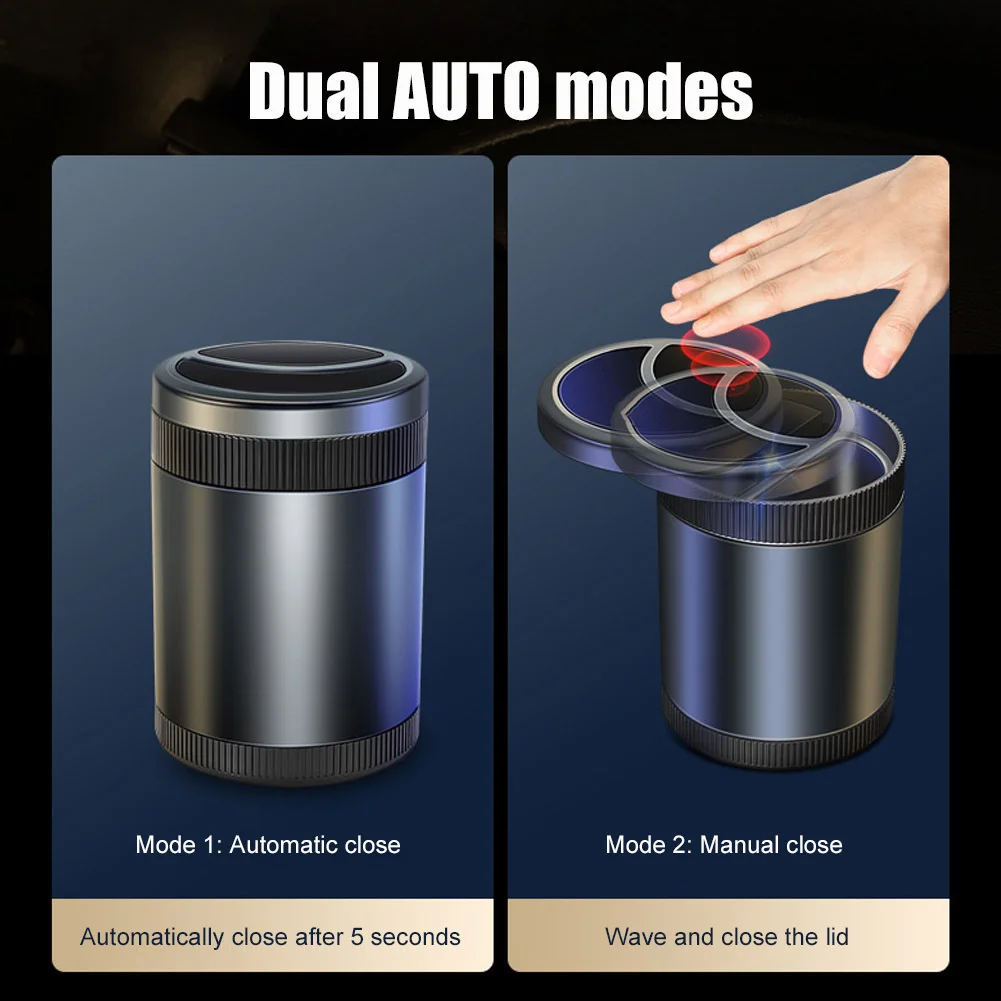 Car smart ashtray with LED light automatic sensing ashtray
