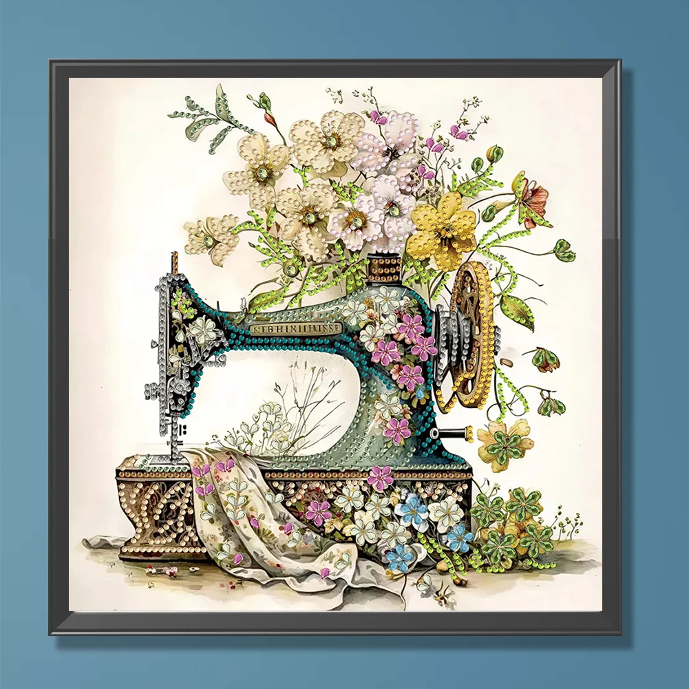 Diamond Painting - Partial Special Shaped Drill - Sewing Machine(Canvas|30*30cm)