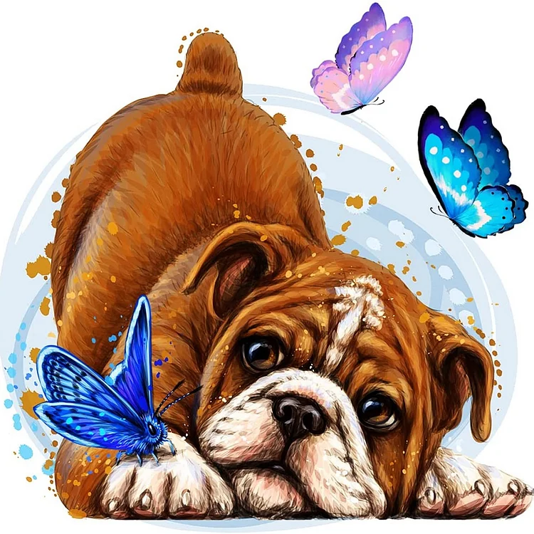 Puppy Play Butterfly Shar Pei - Full Square 40*40CM