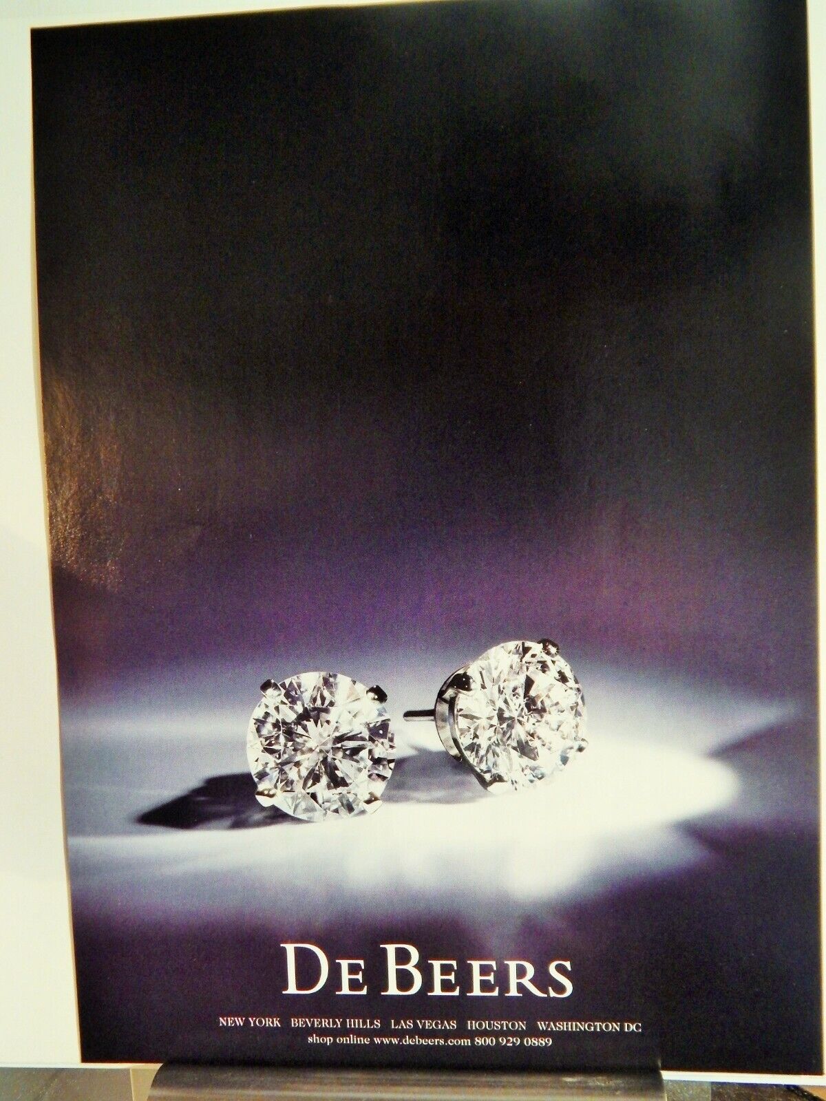 DE BEERS FINEST DIAMONDS 2007 VTG Photo Poster painting AD, RARE EPHEMERA