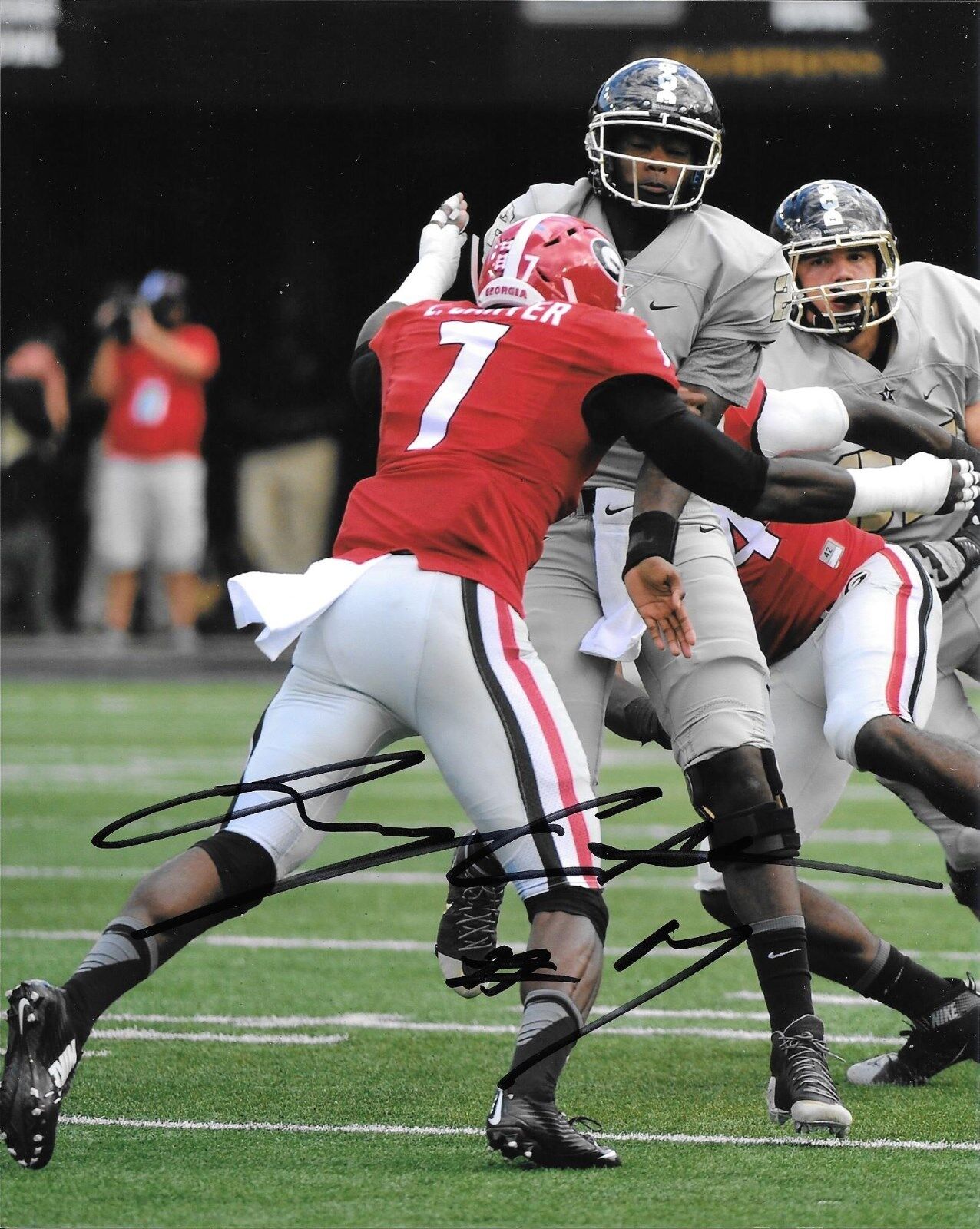 LORENZO CARTER HAND SIGNED GEORGIA BULLDOGS 8X10 Photo Poster painting W/COA UGA