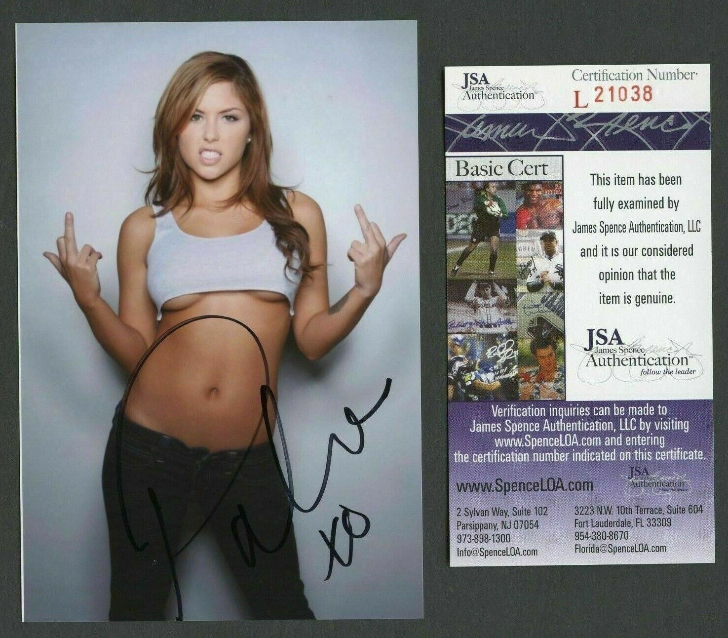 Brittney Palmer UFC Octagon Girl Signed 6x4 Color Photo Poster painting W/ JSA COA