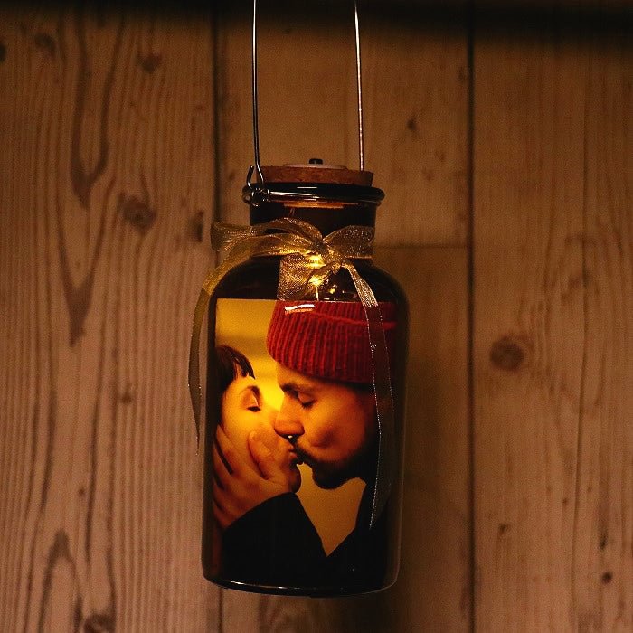 LED  Night Light Glass Hanging Custom Photo Wishing Bottle