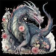 Dragon Surrounded By Flowers 30*40cm(canvas) full round drill