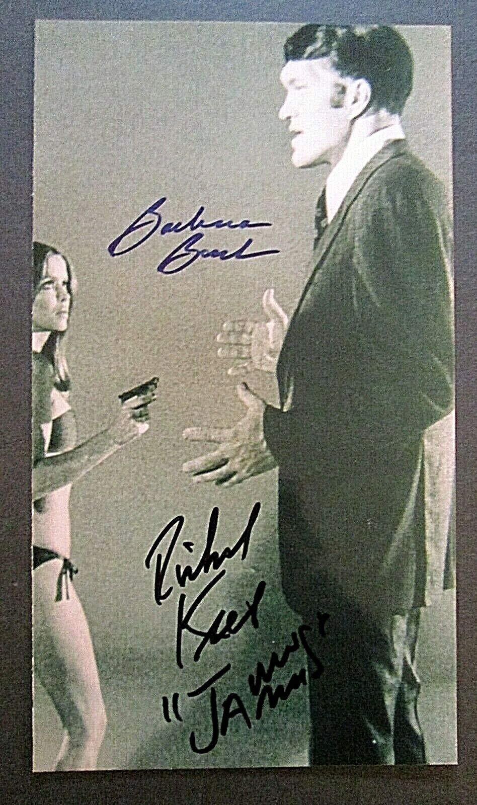 BARBARA BACH,RICHARD KIEL (SPY WHO LOVED ME) HAND SIGN AUTOGRAPH Photo Poster painting *