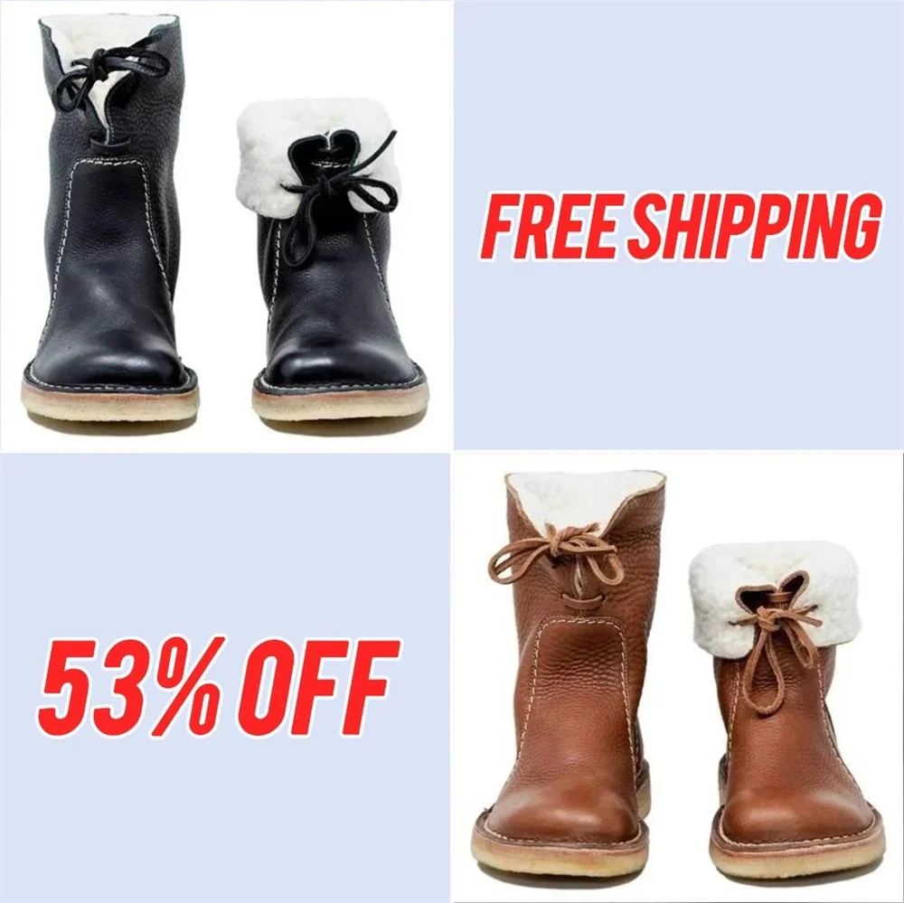 Vintage Buttery-soft Waterproof Wool Lining Boots