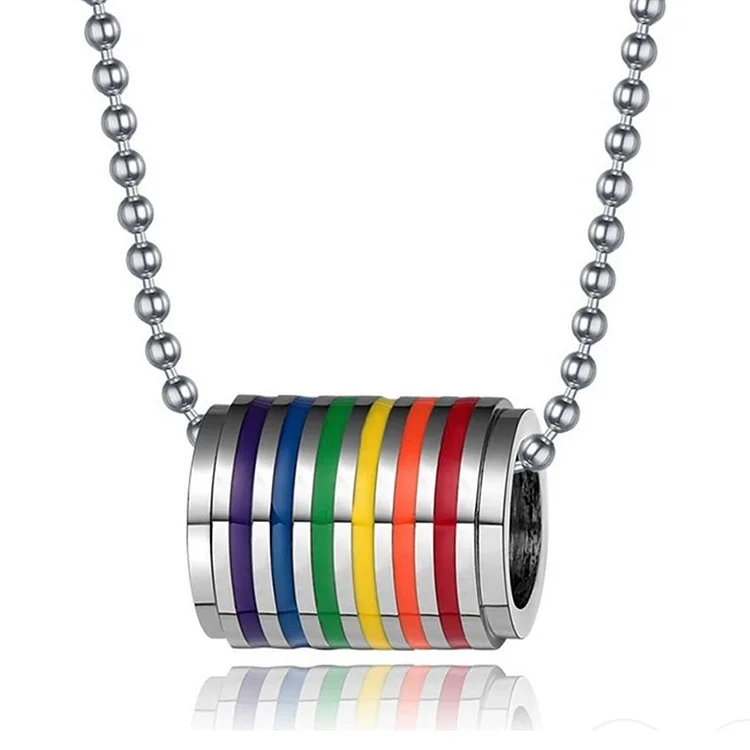 LGBT Gay Pride Jewelry Rainbow Pendant Necklace
