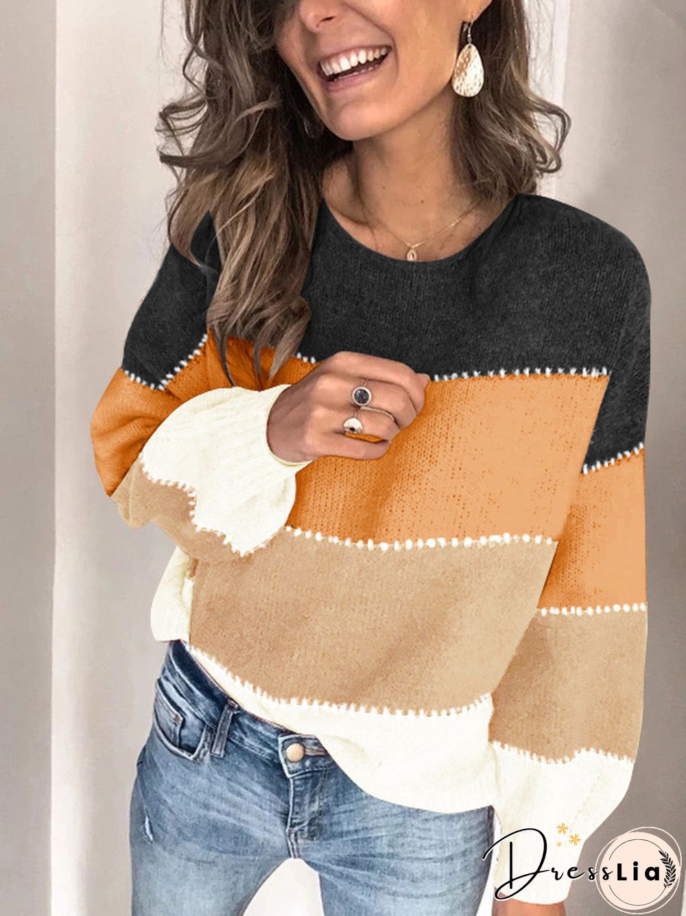 Women's Fashion Geometric Print Sweater