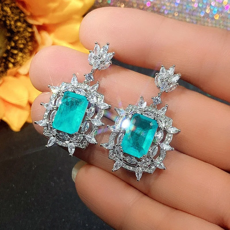 Huitan Luxury Fashion Women's Dangle Earrings with AAA Cubic Zirconia Wedding Ceremony Party Bridal Earrings Gift 2022 Jewelry