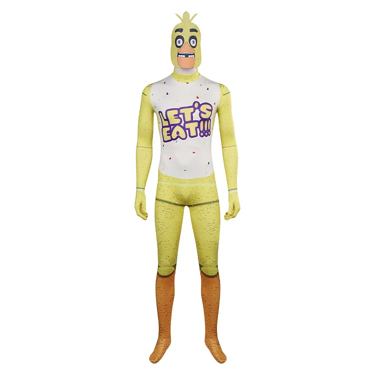Horror Five Nights at Freddy's Chica Yellow Jumpsuit Outfits Cosplay Costume Halloween Carnival Suit