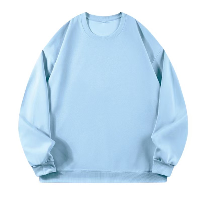 2025 American-style Autumn/Winter Solid Color Casual Everyday Couples Crewneck Pullover Long Sleeve Sweatshirt