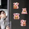 6Pcs Diamond Painting Acrylic Hamburger Pig Fridge Magnet for Adults