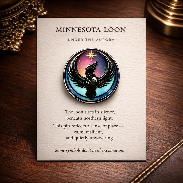 Ice Out Minnesota Loon Inspired Badge Card