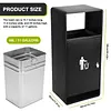 [US Local Warehouse] Commercial Outdoor Trash Can Decorative Trash Container with Lid for Park Garden