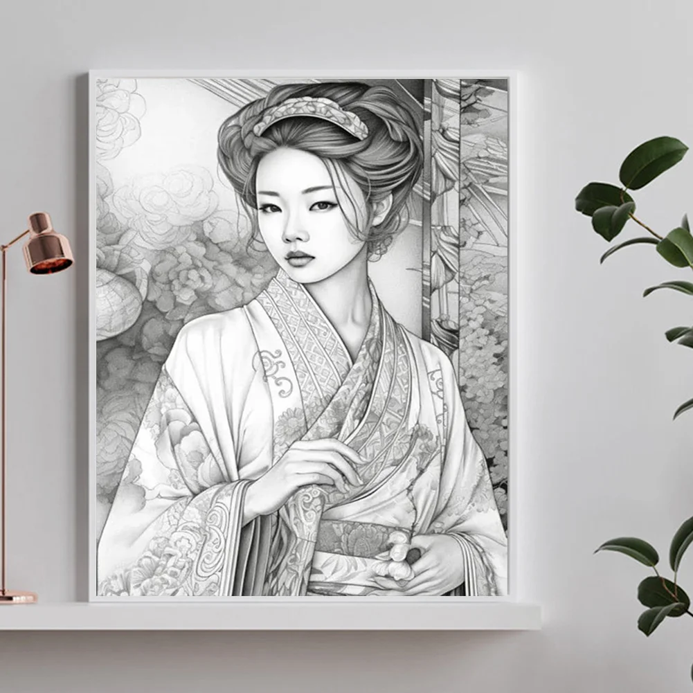 Diamond Painting - Full Round Drill - Retro Woman(Canvas|40*50cm)