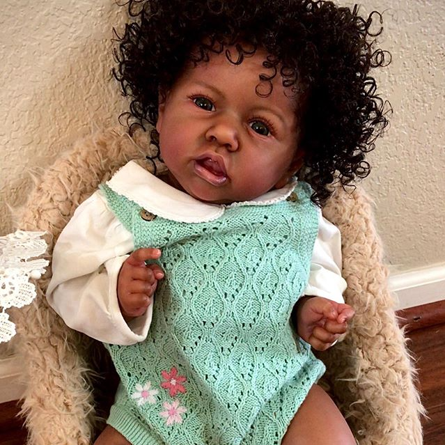  [Real Reborn Dolls] 20'' Ramos Lifelike Soft Black African American Reborn Toddler Baby Doll Girl - Reborndollsshop.com®-Reborndollsshop®