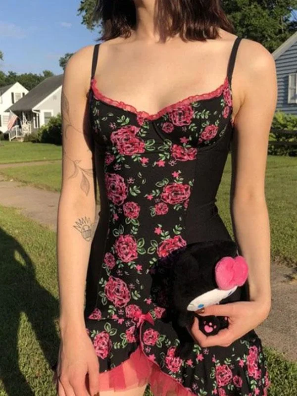 Matching color floral dress