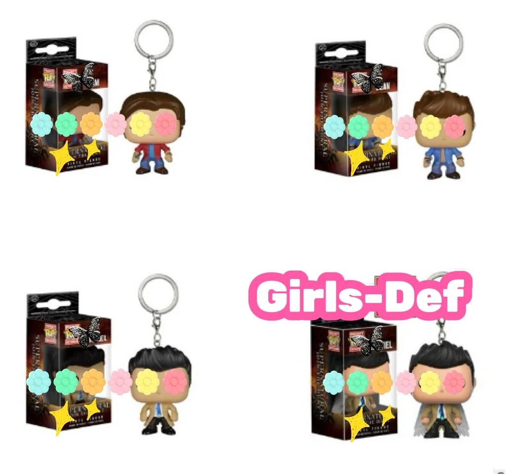 SUP3RNATURAL theme self defense keychain with Dean, Sam and Castel