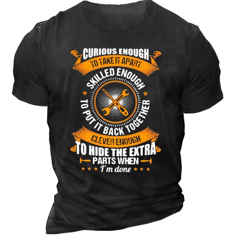 Men's Retro Short Sleeve Letter Print T-shirt