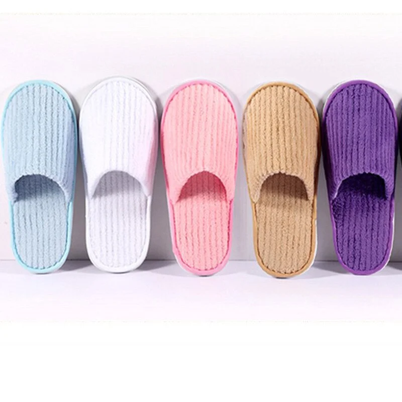 5 Pairs Winter Slippers Men Women  Hotel Disposable Slides Home Travel Sandals Hospitality Footwear One Size on Sale