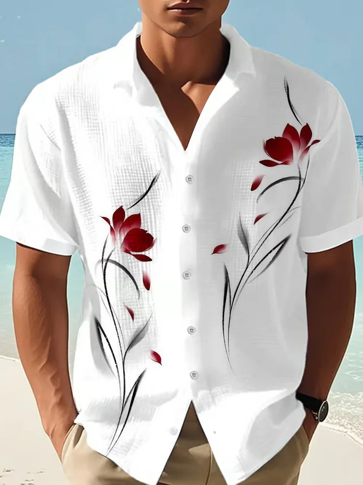 Herren-Resort-Blumen hemd