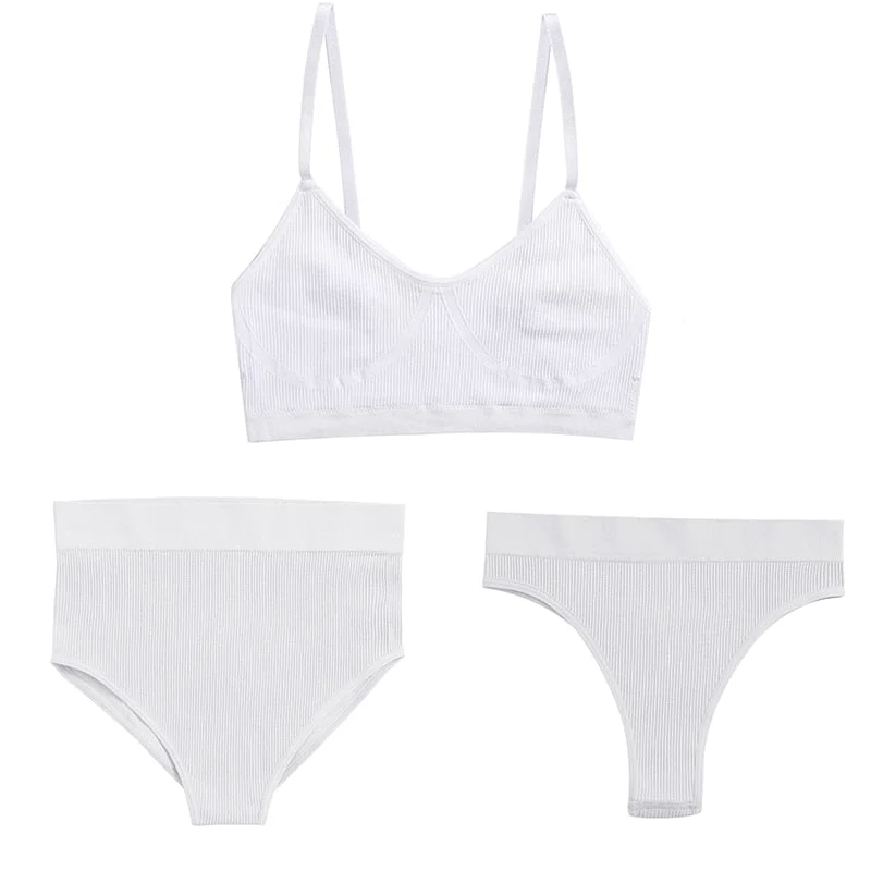 Women Push Up Sports Lingerie Brassiere Set Sexy G-String Seamless Active Bra Panties Set Crop Top High Waist Thong Underwear