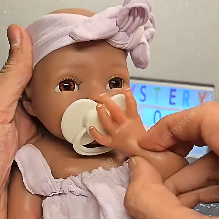 Babeside Terry 12"/16"  Realistic Silicone Smiling Baby African American Little Infant Girl Building Lovely Memories