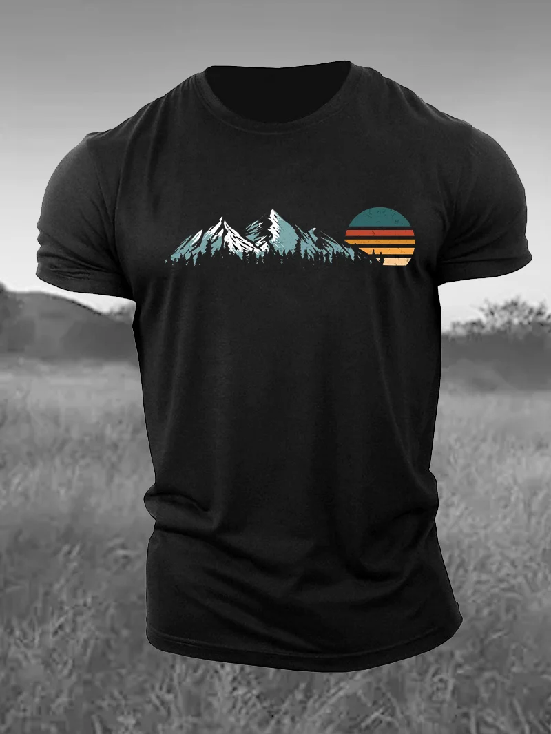 Rolling Mountains Printed Men's T-Shirt in  mildstyles