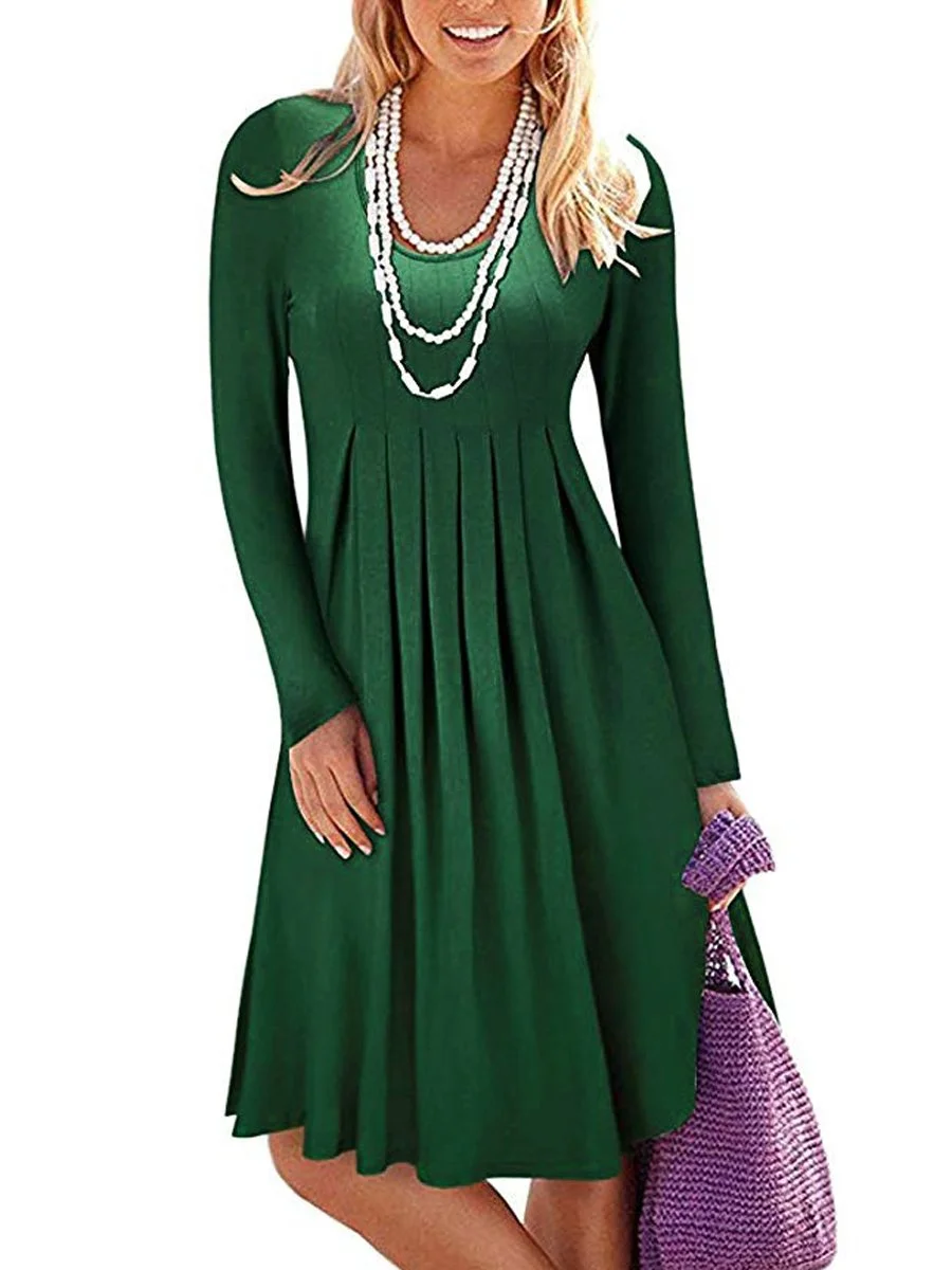 Round Neck large size Long Sleeves Dresses