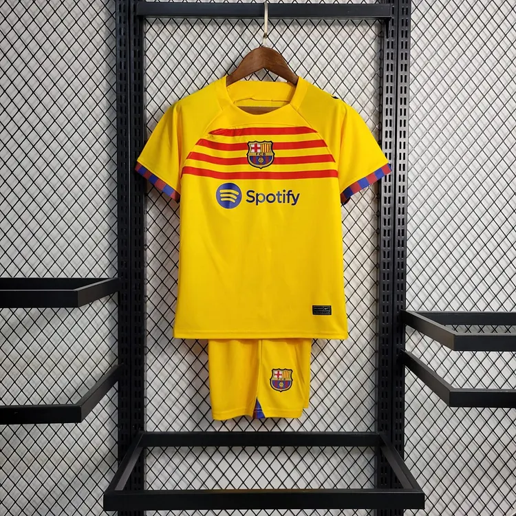 2023/2024 Kids Size  Barcelona Third Away Football Shirt 1:1 Thai Quality