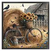 Sunflower Bike-11CT Stamped Cross Stitch 45*45cm/17.72*17.72in tapestrymarket