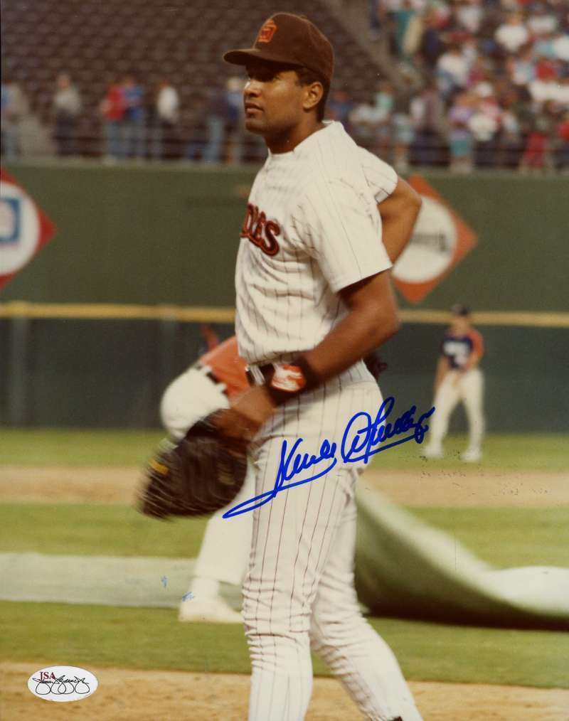 Sandy Alomar Jr 1988 Jsa Cert Sticker Signed Original 1/1 8x10 Photo Poster painting Autograph