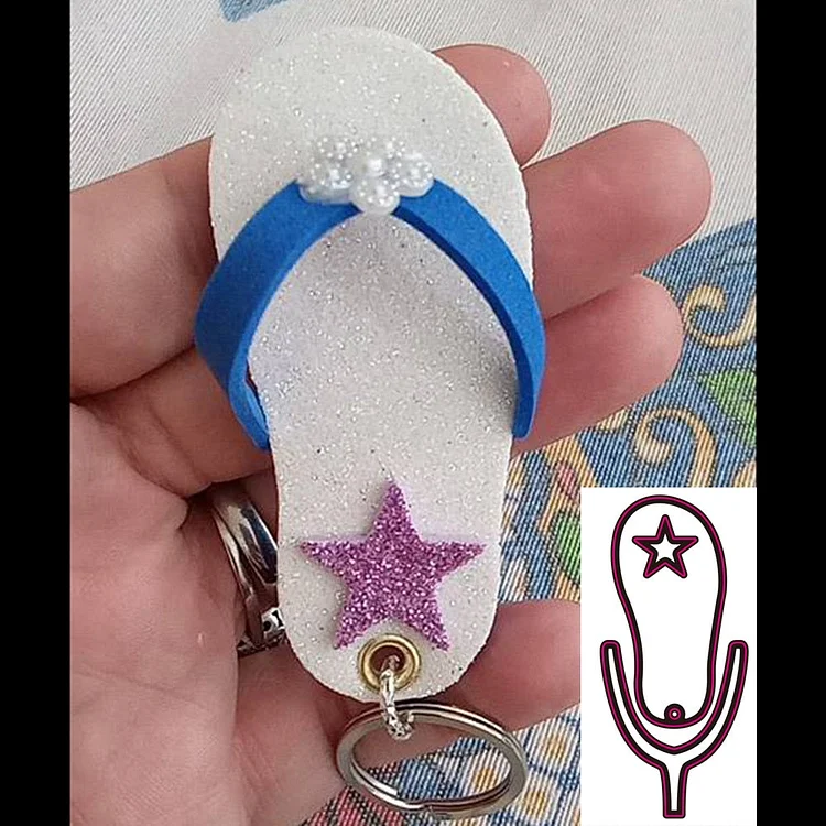 New Key chain slippers Metal Cutting Dies Decorative Scrapbooking Steel Craft Die Cut Embossing Paper Cards Stencils