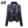 【HM】Nova jaqueta de couro feminina (material de couro de cordeiro)